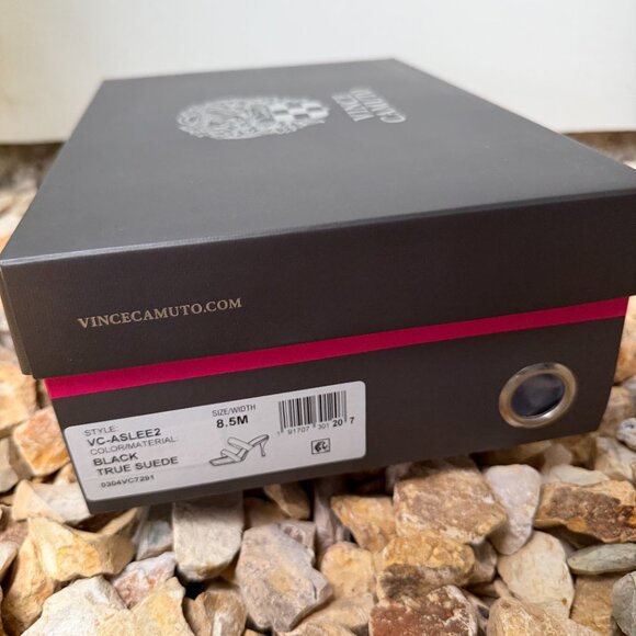 Vince Camuto Aslee Rhinestone Embellished Black & Silver Crystal Dress Sandals - Picture 8 of 11